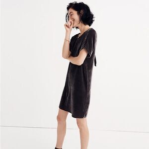 Madewell Velvet Bow-Back Tee Dress XS